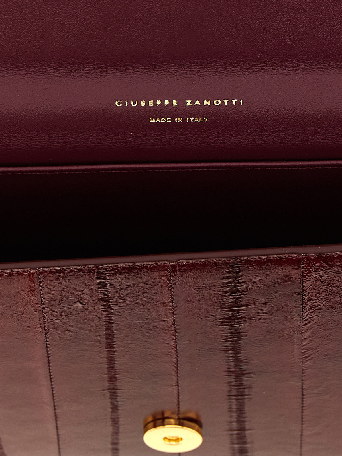 Giuseppe Zanotti Tuxedo Bordeaux Leather Clutch Bag