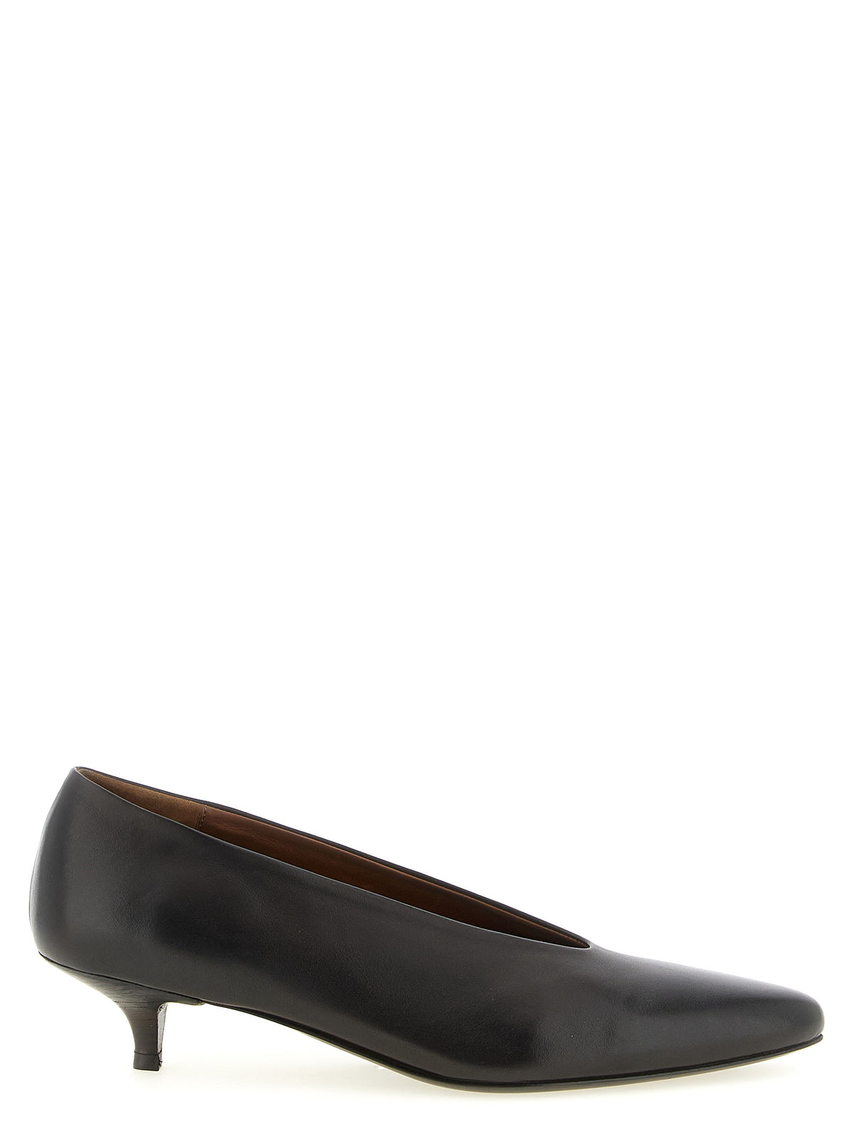 Marsell Brown Calfskin Longiforma Mid Heel Pumps for Women