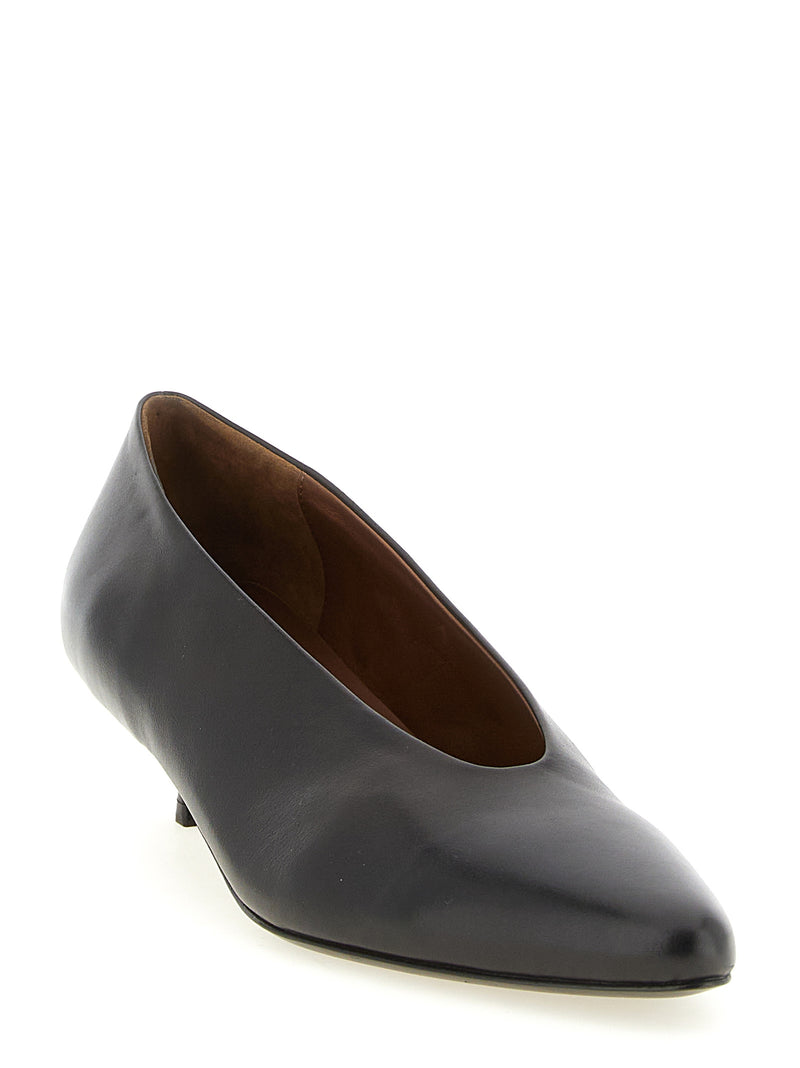 Marsell Brown Calfskin Longiforma Mid Heel Pumps for Women
