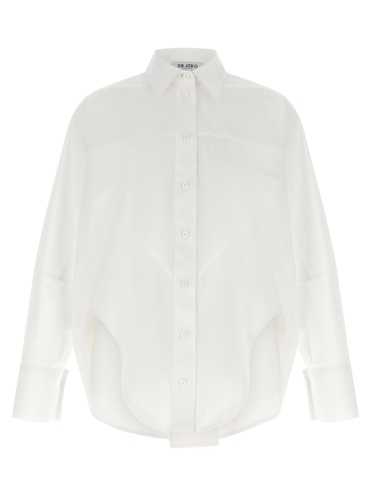 The Attico White Cotton Blouse - Modern Tailoring for Women