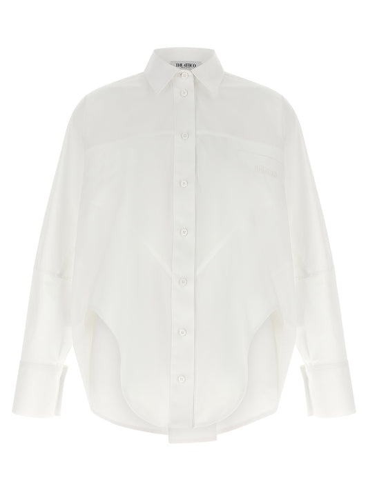 The Attico White Cotton Blouse - Modern Tailoring for Women