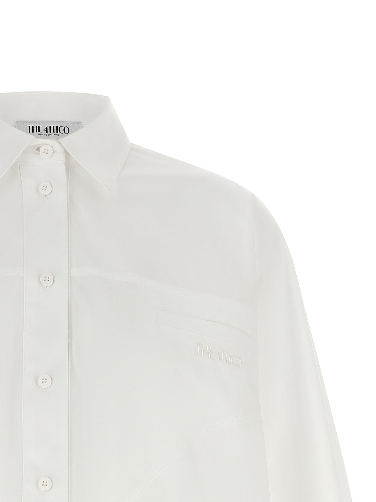 The Attico White Cotton Blouse - Modern Tailoring for Women