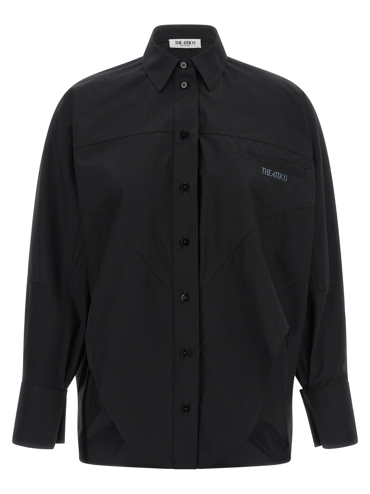 The Attico Black Cotton Blouse - Oversized Design