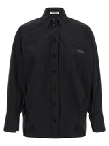The Attico Black Cotton Blouse - Oversized Design