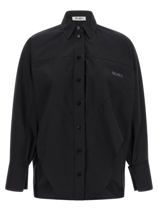 The Attico Black Cotton Blouse - Oversized Design