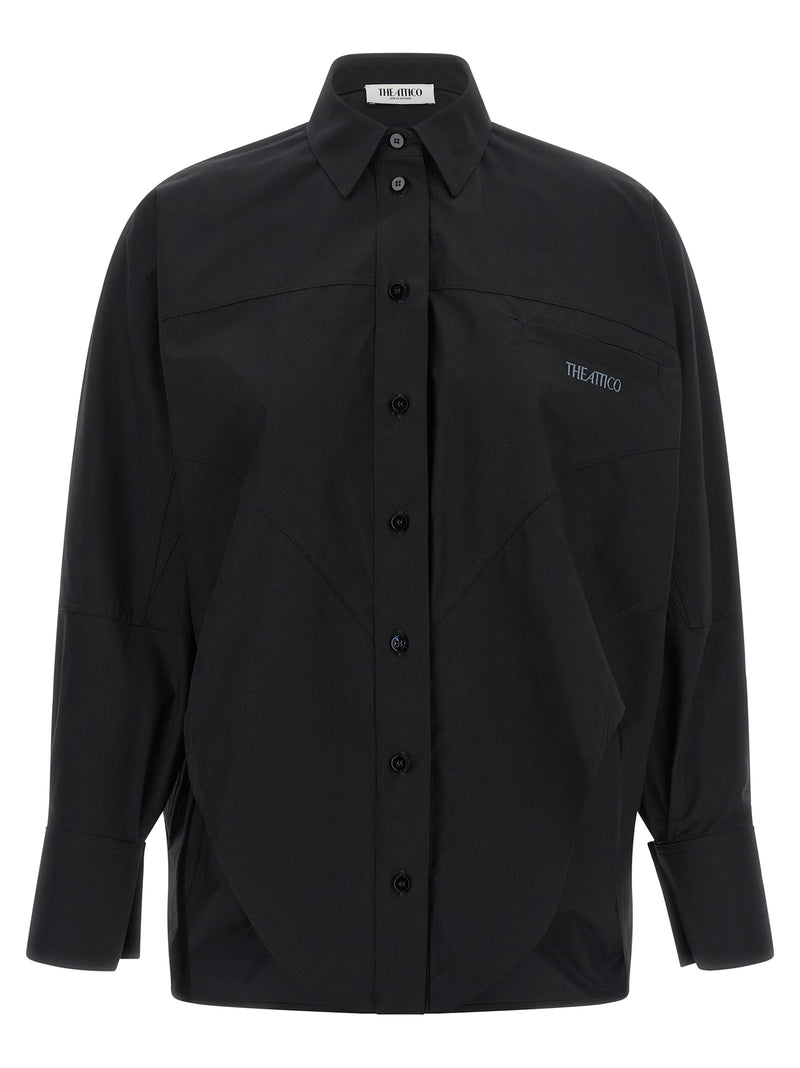 The Attico Black Cotton Blouse - Oversized Design