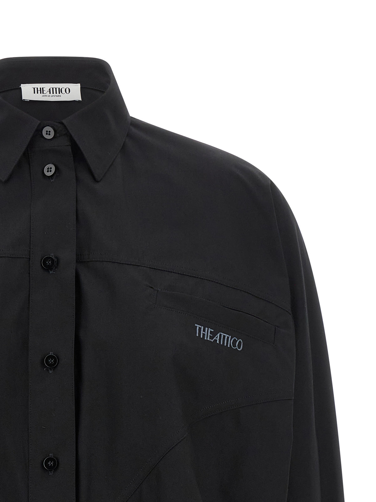 The Attico Black Cotton Blouse - Oversized Design