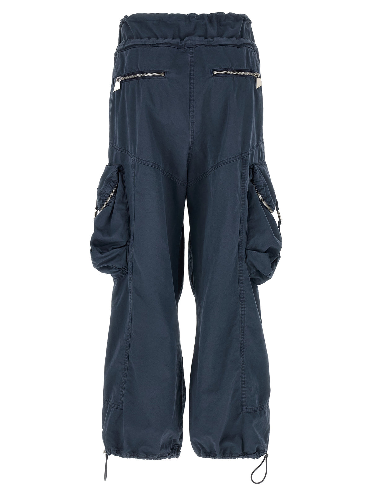 The Attico Blue Cotton Cargo Pants - Oversized Parachute Style