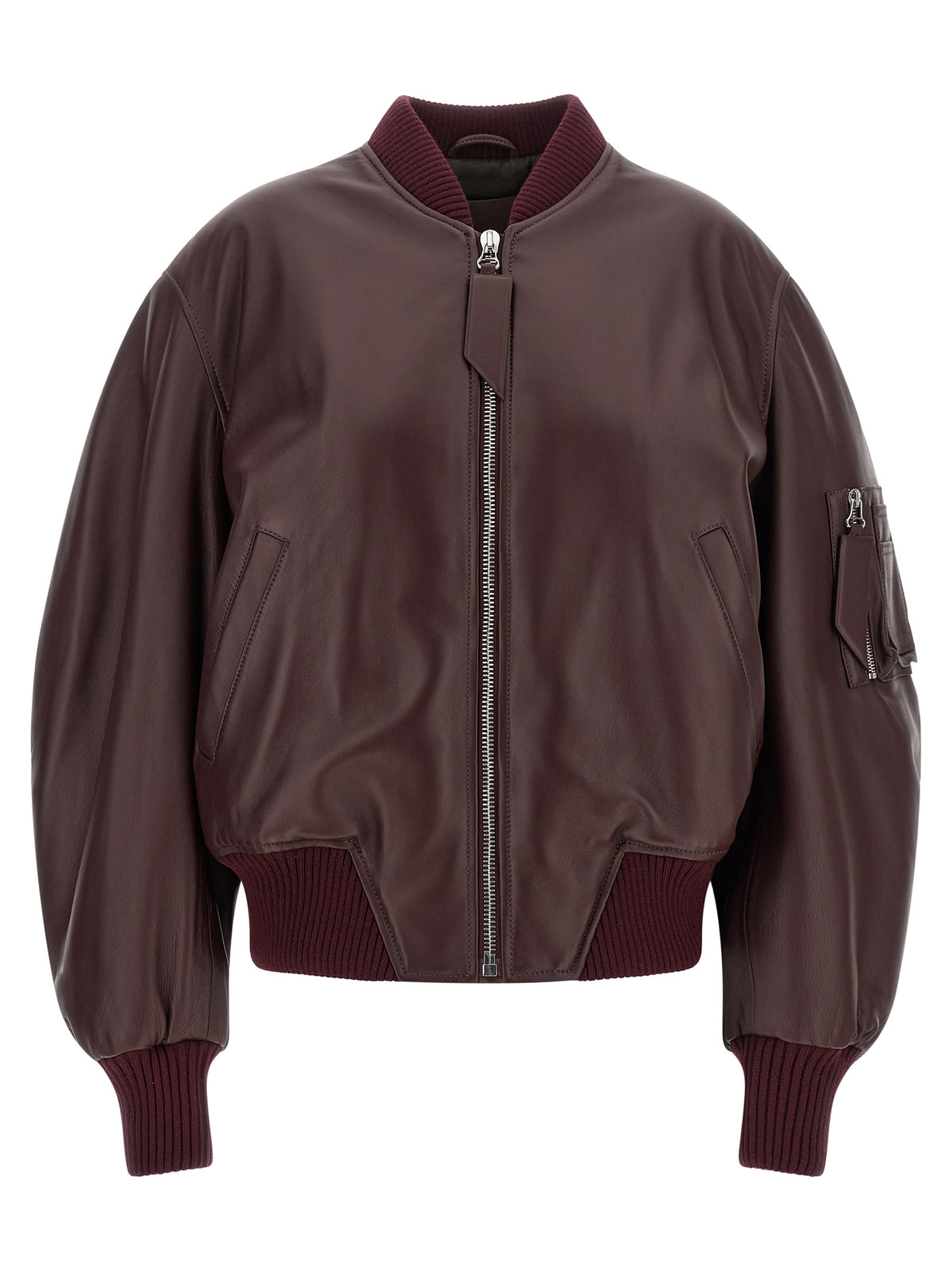 The Attico Anja Bordeaux Lamb Leather Jacket