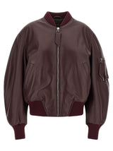 The Attico Anja Bordeaux Lamb Leather Jacket