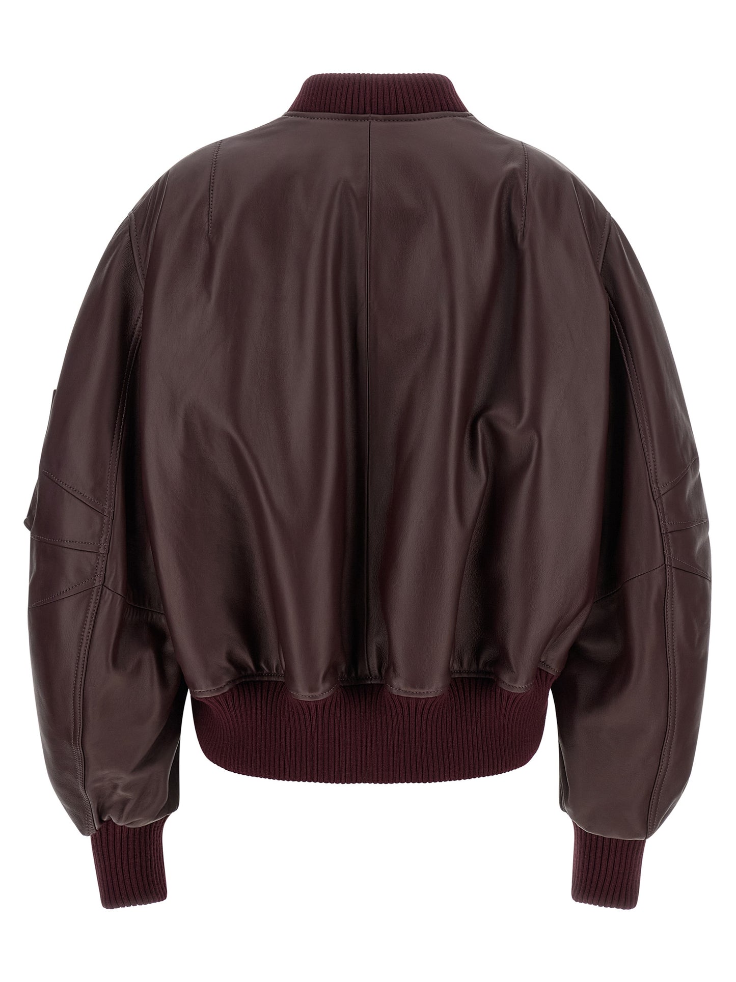 The Attico Bordeaux Lamb Leather Leather Jacket