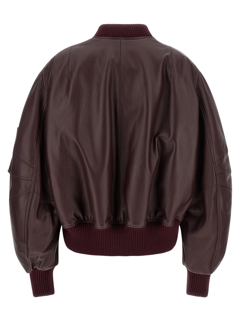 The Attico Anja Bordeaux Lamb Leather Jacket