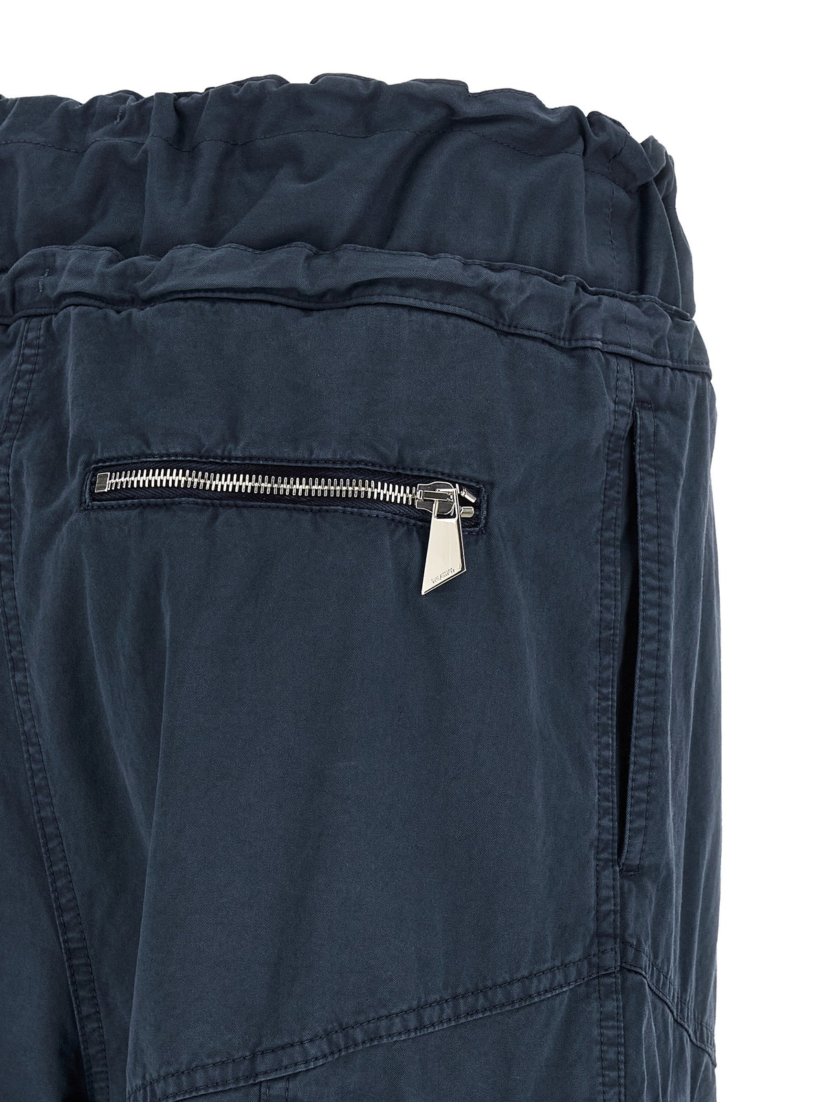The Attico Blue Cotton Cargo Pants - Oversized Parachute Style