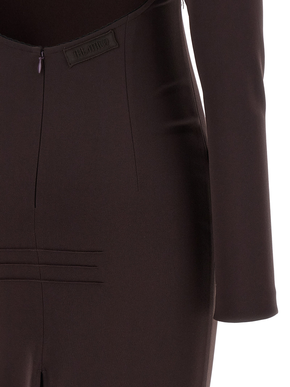 The Attico Brown Viscose Long Dress - Elegant Evening Wear