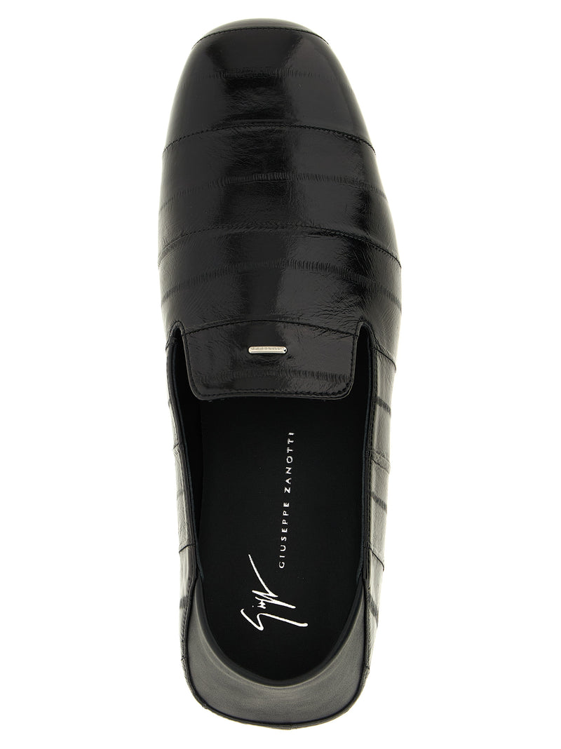 Giuseppe Zanotti Rupert 10 Black Leather Slip-On Loafers