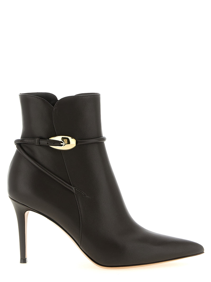 Gianvito Rossi Brown Lamb Leather Ankle Boots - Jungle Mamba