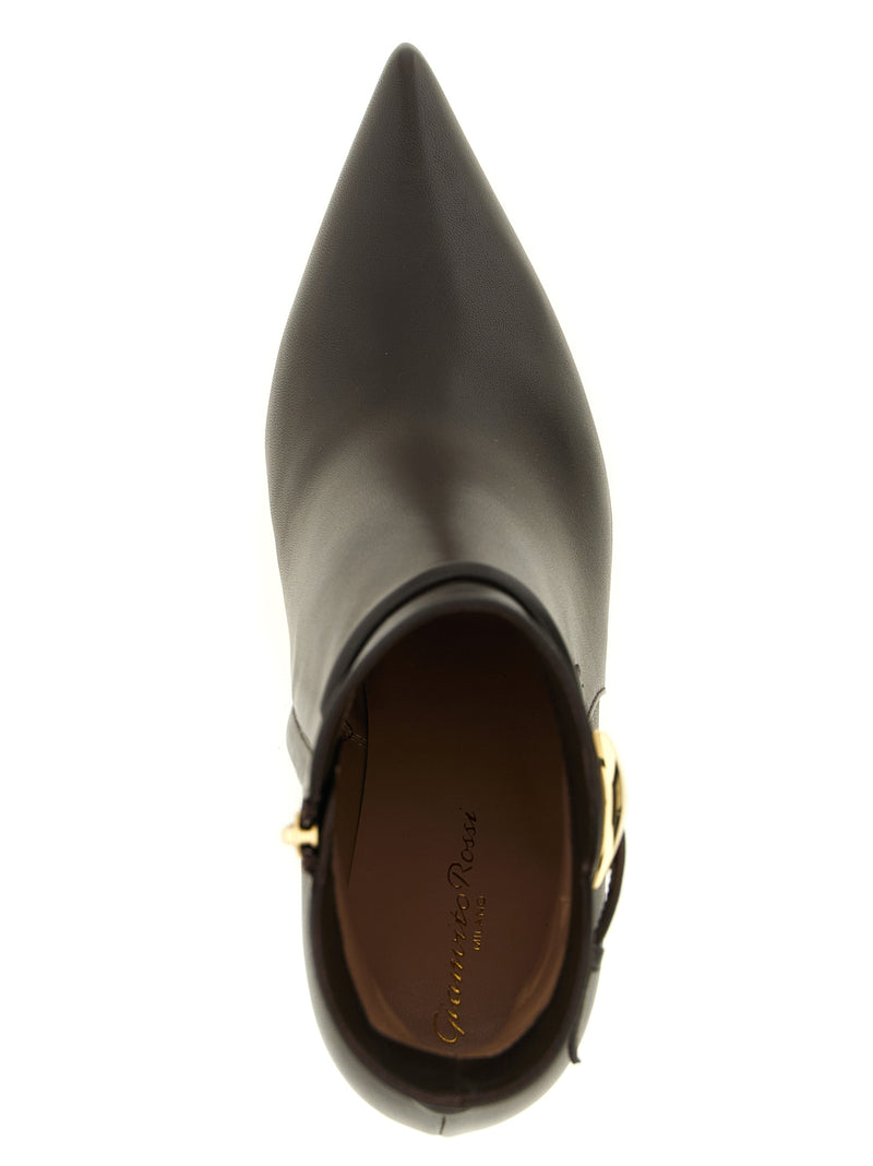 Gianvito Rossi Brown Lamb Leather Ankle Boots - Jungle Mamba