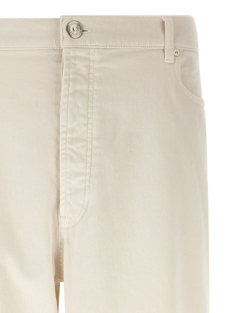 Brunello Cucinelli White Cotton Relaxed Fit Jeans for Men