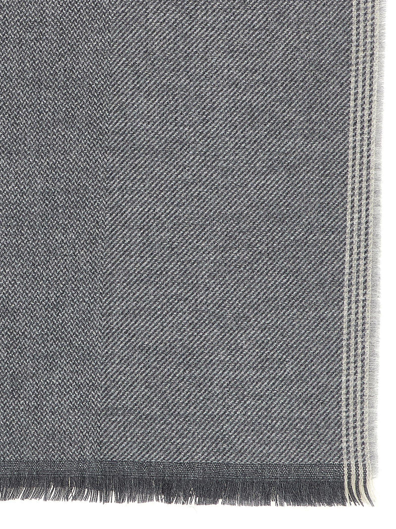 Brunello Cucinelli Gray Wool Scarf - Elegant Accessory for Men