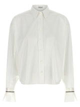 Brunello Cucinelli White Cotton Blouse - Elegant Tailoring