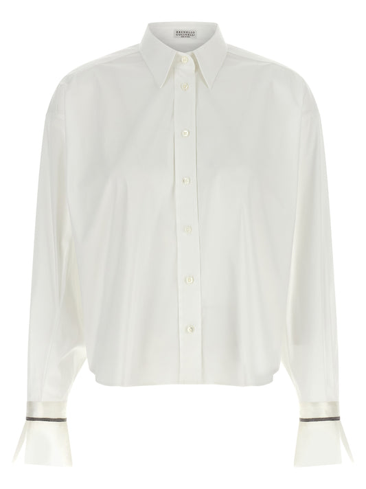 Brunello Cucinelli White Cotton Blouse - Elegant Tailoring