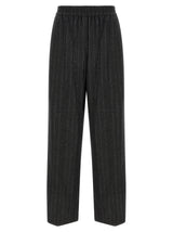 Brunello Cucinelli Gray Virgin Wool Casual Pants for Women
