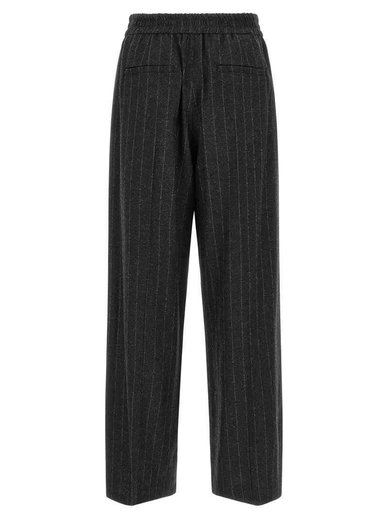 Brunello Cucinelli Gray Virgin Wool Casual Pants for Women
