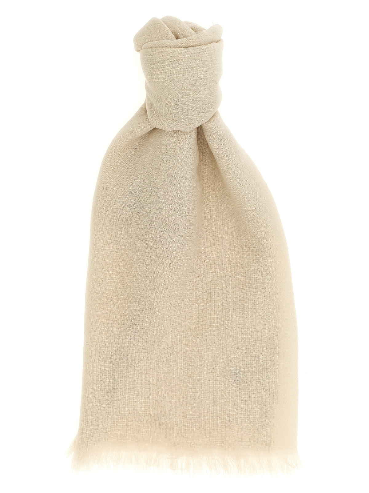 Brunello Cucinelli Beige Cashmere and Silk Scarf
