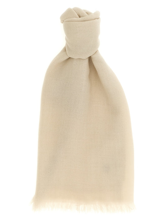 Brunello Cucinelli Beige Cashmere and Silk Scarf