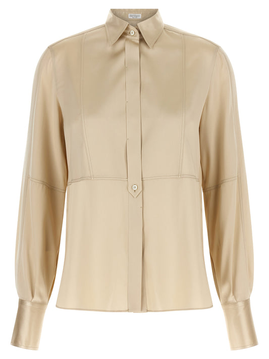 Brunello Cucinelli Beige Silk Blouse - Elegant and Sophisticated
