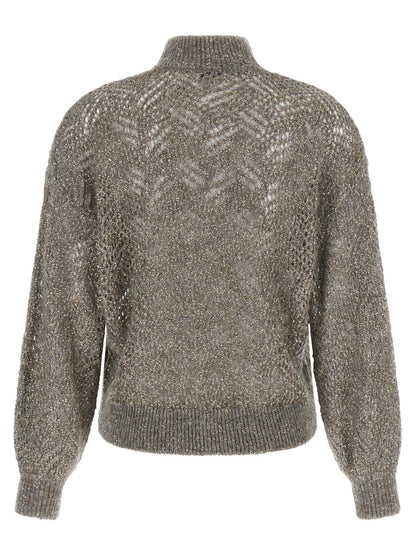 Brunello Cucinelli Gray Polyamide Cardigan