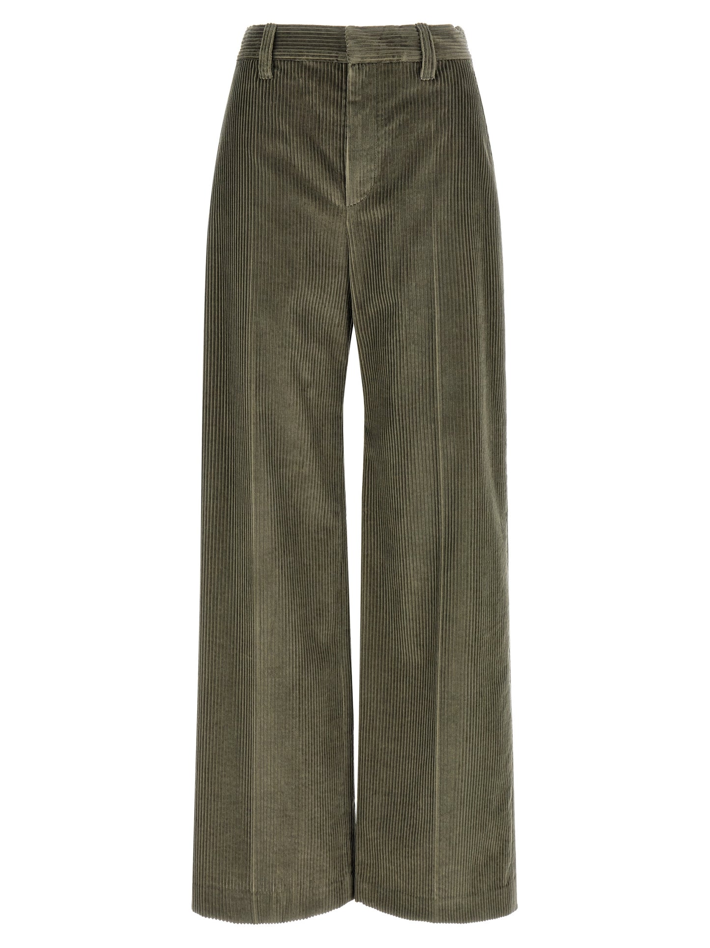 Brunello Cucinelli Bicolor Cotton Flared Pants
