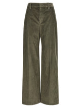 Brunello Cucinelli Bicolor Cotton Flared Pants