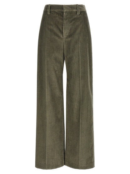 Brunello Cucinelli Bicolor Cotton Flared Pants