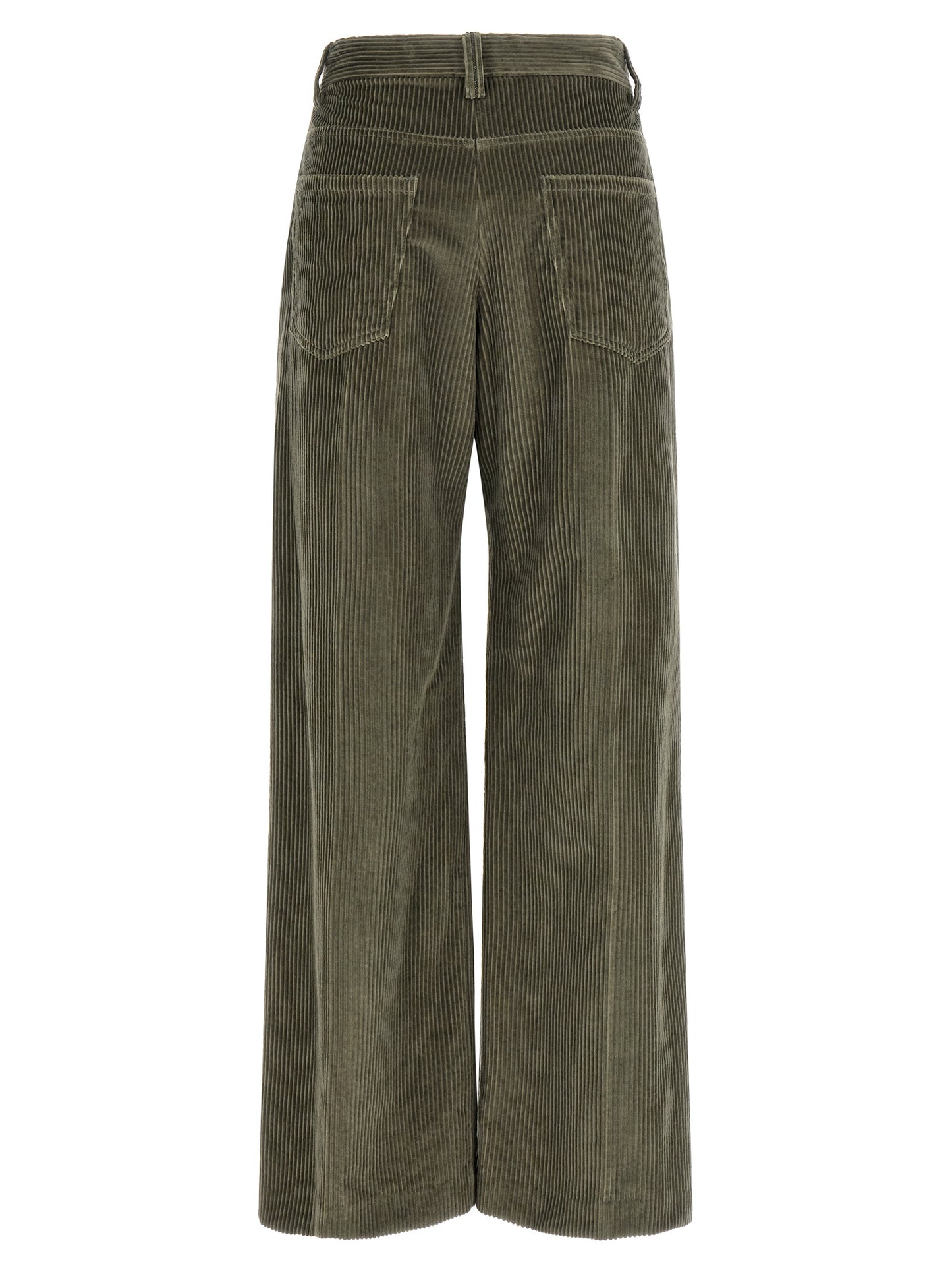 Brunello Cucinelli Bicolor Cotton Flared Pants