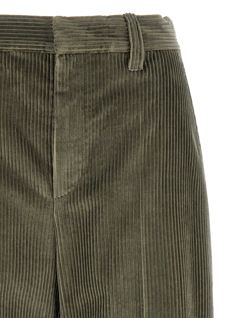 Brunello Cucinelli Bicolor Cotton Flared Pants
