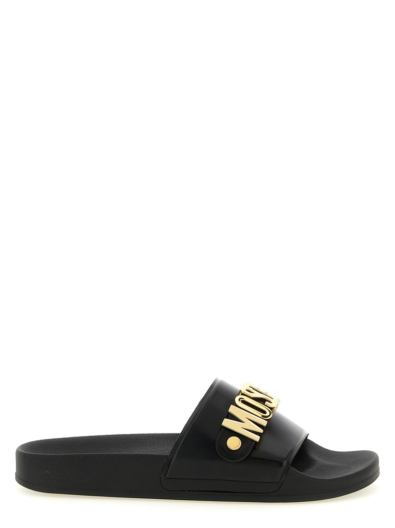 Moschino Gold PVC Slides - Stylish Summer Footwear