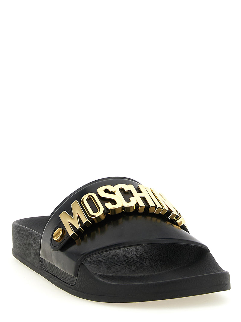 Moschino Gold PVC Slides - Stylish Summer Footwear