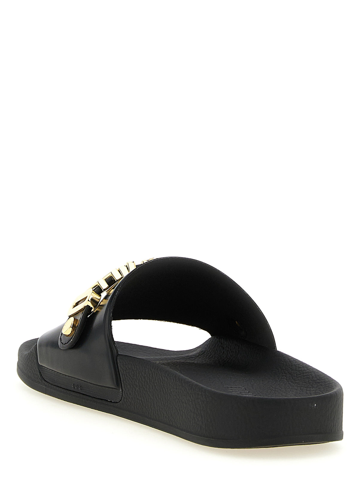 Moschino Gold PVC Slides - Stylish Summer Footwear