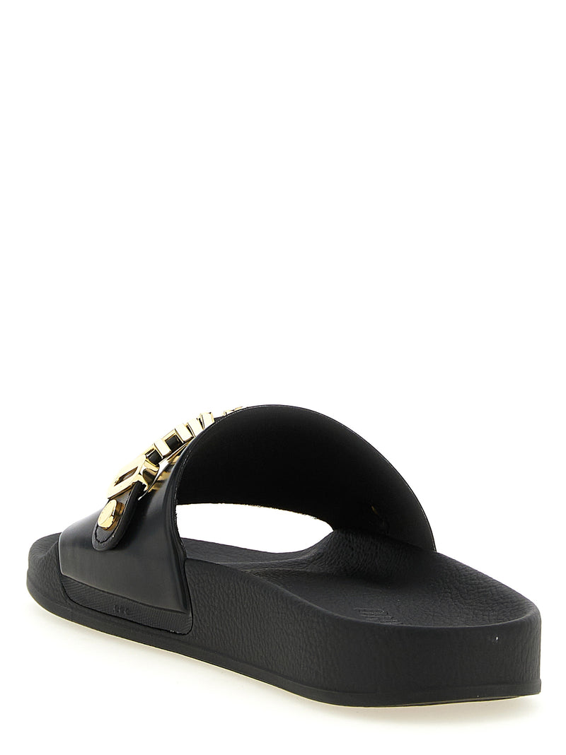 Moschino Gold PVC Slides - Stylish Summer Footwear