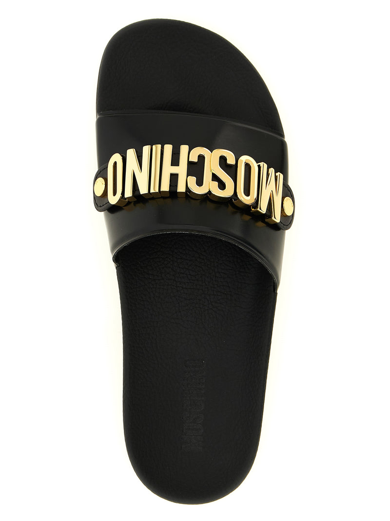 Moschino Gold PVC Slides - Stylish Summer Footwear