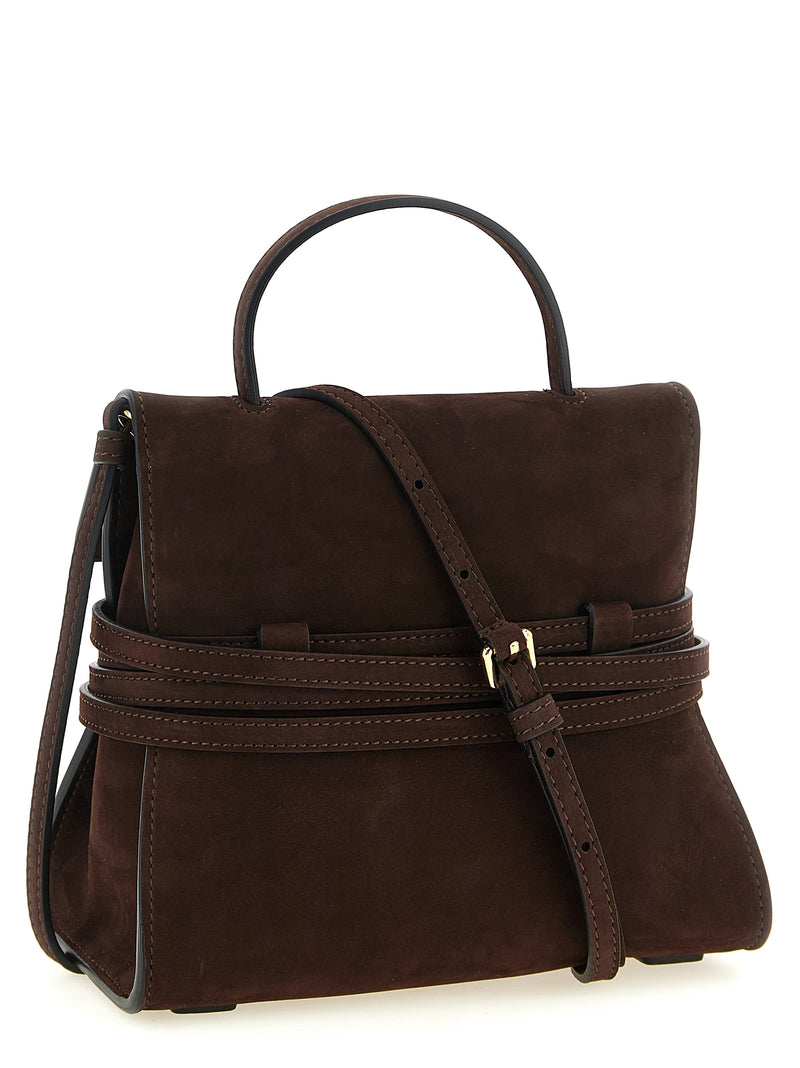 Moschino Brown Calfskin Handbag - Tie Me Collection
