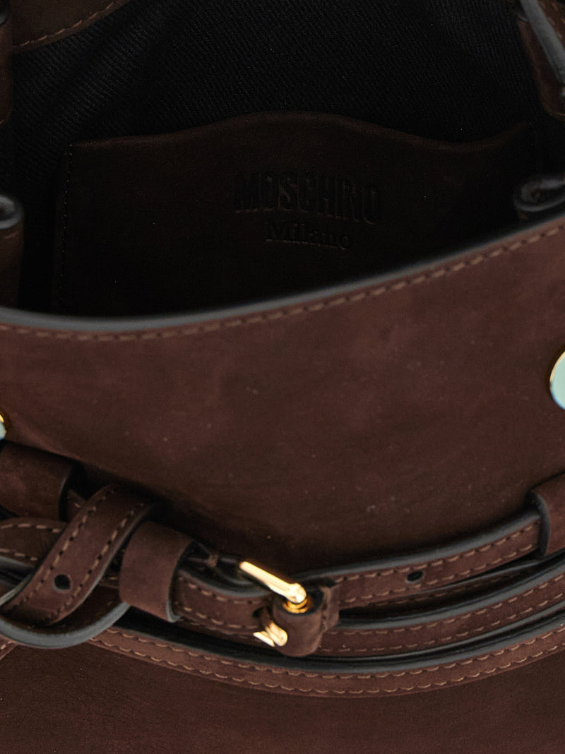 Moschino Brown Calfskin Handbag - Tie Me Collection
