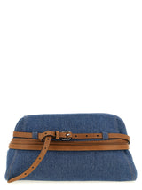 Moschino Tie Me Blue Cotton Denim Clutch Bag