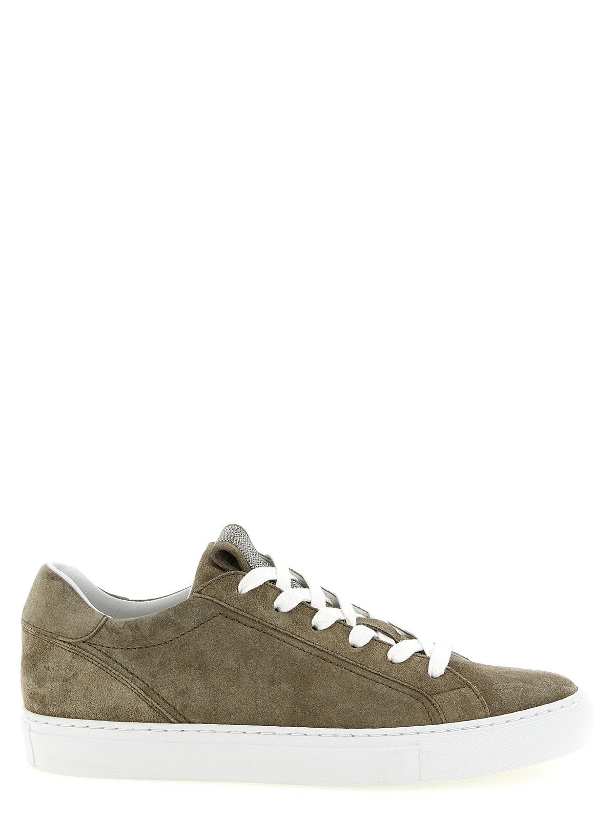 Brunello Cucinelli Gray Calfskin Low Top Sneakers for Women