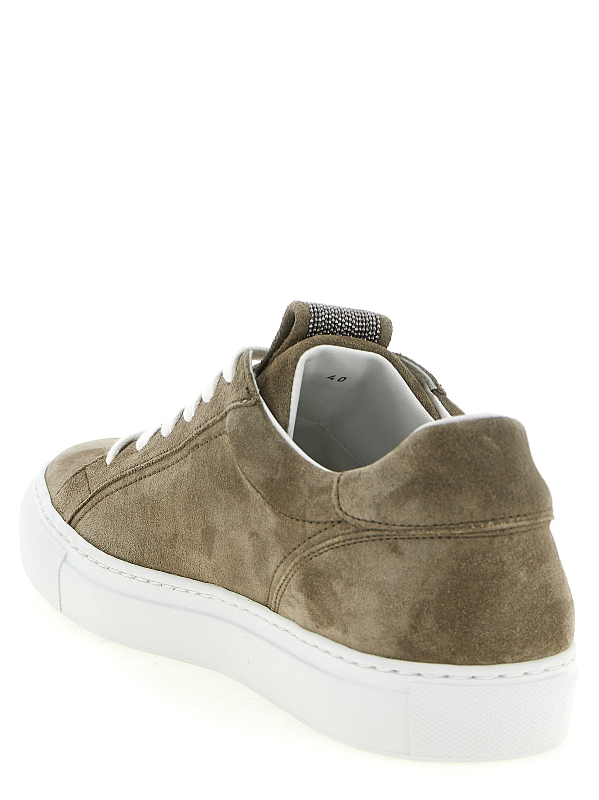 Brunello Cucinelli Gray Calfskin Low Top Sneakers for Women