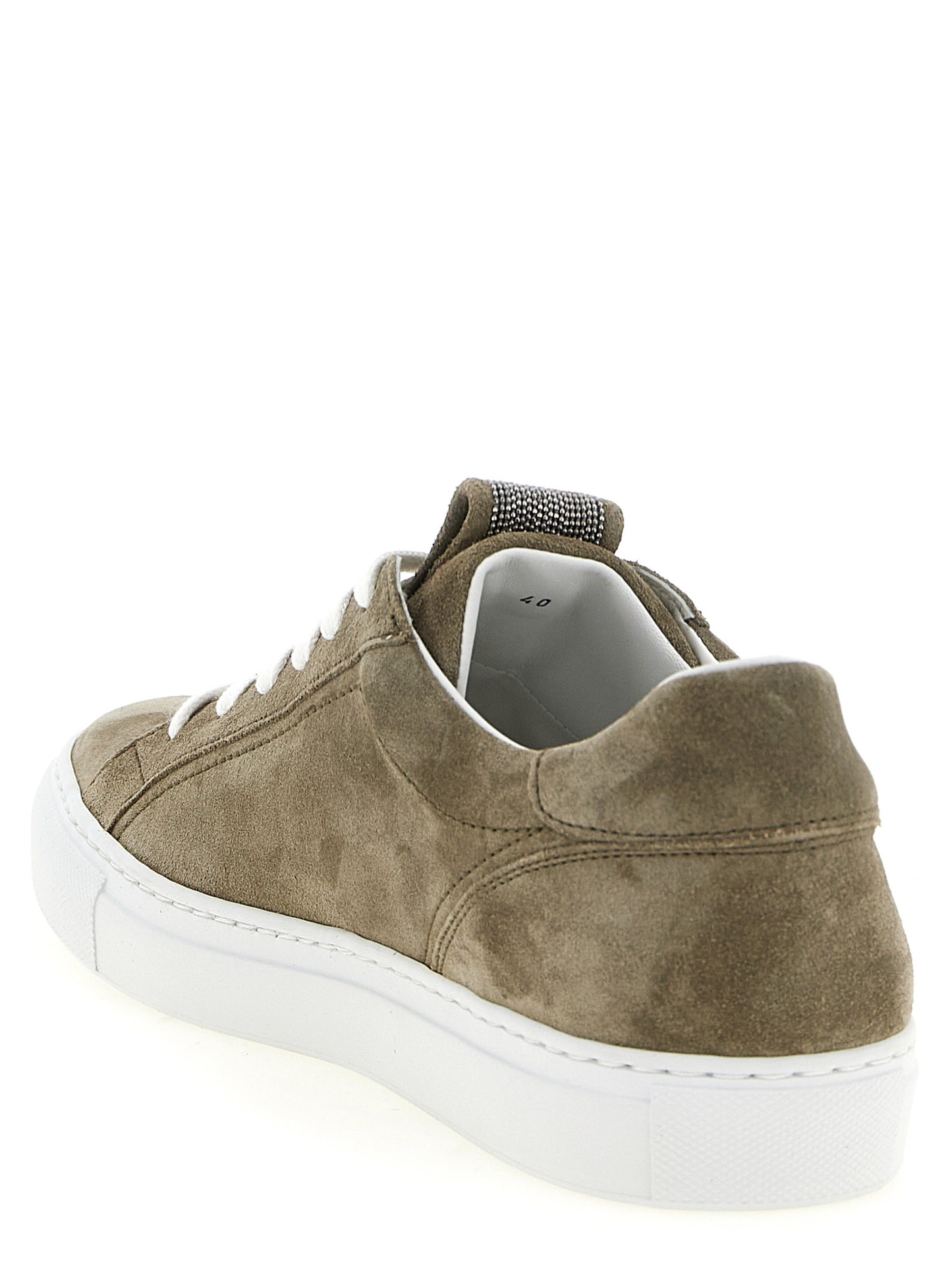 Brunello Cucinelli Gray Calfskin Low Top Sneakers
