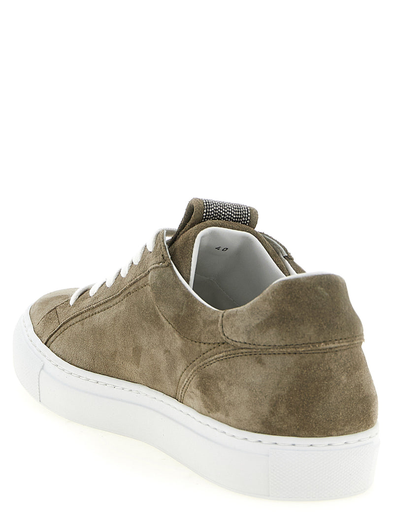 Brunello Cucinelli Gray Calfskin Low Top Sneakers for Women