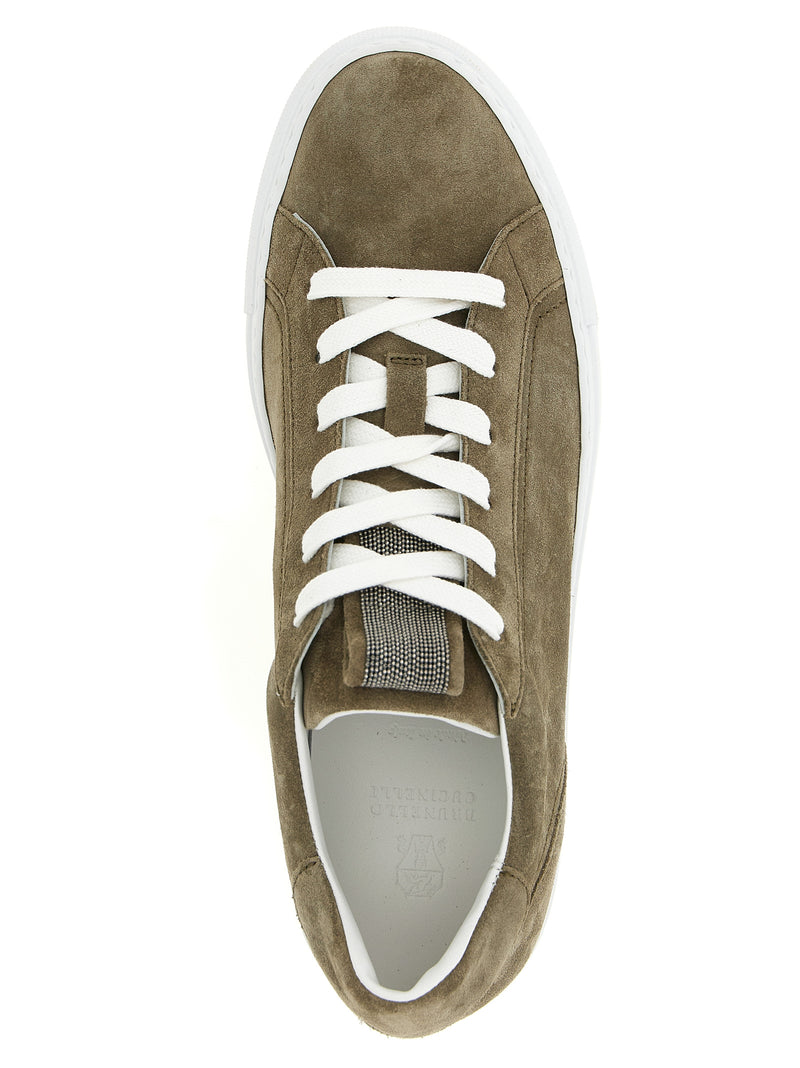 Brunello Cucinelli Gray Calfskin Low Top Sneakers for Women