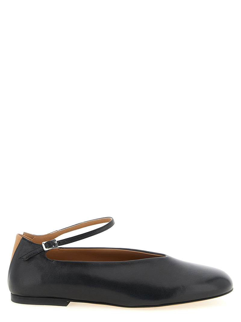 Jil Sander Elyss Black Calfskin Ballet Flats for Women